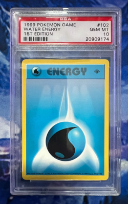1999 Pokemon Base Set 1st Edition Shadowless - Water Energy #102 - PSA 10 GEM MT - Image 1