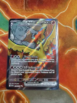 Team Rocket's Moltres ex 208/182 Full Art English Destined Rivals Pokemon TCG - Image 1