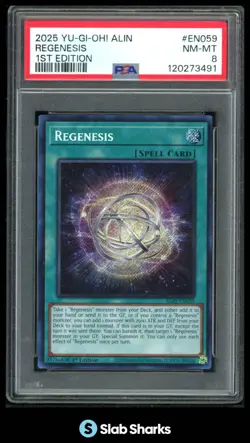 2025 YU-GI-OH! ALIN 1ST EDITION #EN059 REGENESIS PSA 8 - Image 1