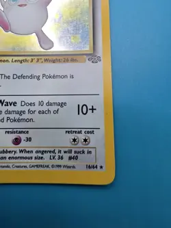 Wigglytuff 16/64 Pokemon TCG Jungle Set Card Holo Rare 1st Edition - Image 4