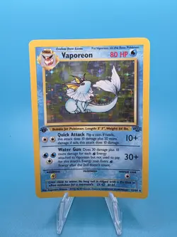 Pokemon TCG Vaporeon Jungle Holo Card 12/64 1st Edition Rare - Image 1