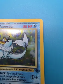 Pokemon TCG Vaporeon Jungle Holo Card 12/64 1st Edition Rare - Image 3