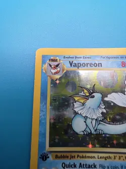 Pokemon TCG Vaporeon Jungle Holo Card 12/64 1st Edition Rare - Image 4