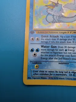 Pokemon TCG Vaporeon Jungle Holo Card 12/64 1st Edition Rare - Image 5