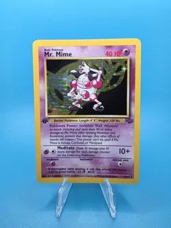 Mr Mime Pokemon Card 1st Edition WOTC Holo 6/64 Jungle Set Rare Vintage 1999 - Image 1