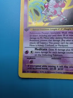 Mr Mime Pokemon Card 1st Edition WOTC Holo 6/64 Jungle Set Rare Vintage 1999 - Image 4