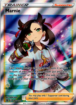 Marnie SWSH121 Black Star Promo Holo Full Art Pokemon TCG Card NM/M - Image 1