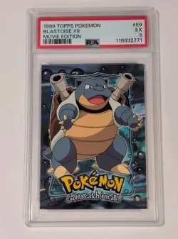 Vintage Pokemon 1999 Topps Pokemon Movie Blastoise #09 PSA 5 - Image 1