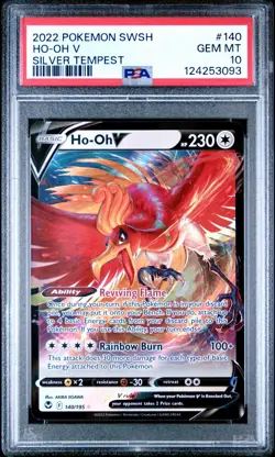 2022 POKEMON SWSH HO-OH V SILVER TEMPEST #140 (PSA 10 GEM MINT) - Image 1