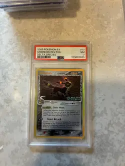 2005 POKEMON EX DELTA SPECIES #17 UMBREON-REVERSE FOIL PSA 7 - Image 1