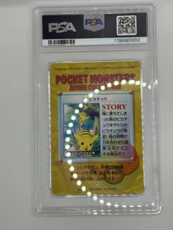 1998 Japanese Pokemon Bandai Carddass Vending #2 Pikachu PSA 8 NM-MT New Cert - Image 2