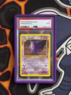 1999 POKEMON FOSSIL #5 GENGAR-HOLO PSA 9 11 CERT - Image 1