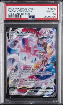 2022 POKEMON SWORD & SHIELD BRILLIANT STARS #TG15 FULL ART/SYLVEON VMAX PSA 10 - Image 1