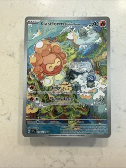 Pokemon TCG Castform Sunny Form Illustration Surging Sparks 195/191 - Image 1