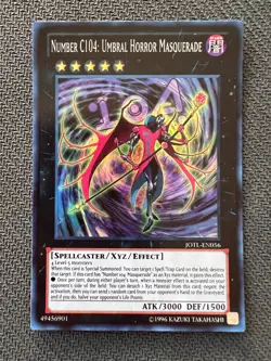 Yugioh Number C104: Umbral Horror Masquerade Unlimited Ed Super R JOTL-EN056 NM - Image 1