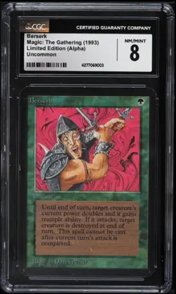 MTG Alpha Edition Berserk Card - CGC 8 Graded - Magic the Gathering - Image 1