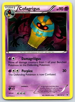 Cofagrigus - BW Noble Victories 46/101 Rare Mitsuhiro Arita Pokemon Card NM - Image 1