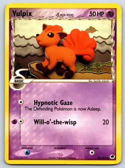 Vulpix - EX Dragon Frontiers 70/101 Vintage Sachiko Adachi Pokemon TCG Card LP - Image 1