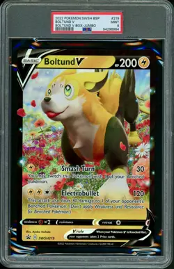 PSA 9 Boltund V JUMBO 219 Black Star Promo SWSH219 Pokemon Card Oversized MINT - Image 1