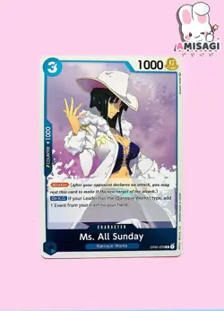 One Piece Card Game - Ms. All Sunday OP01-079 R Englisch Foil Karte Anime Manga - Image 1