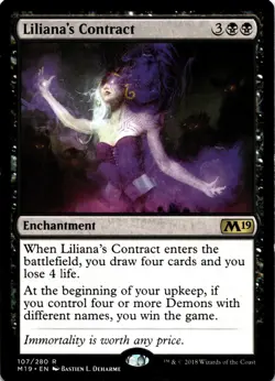 MTG Liliana's Contract (107) | MP | Core Set 2019 {M19} - Image 1