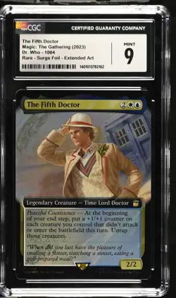 THE FIFTH DOCTOR Doctor Who Surge Foil CGC 9 MTG EDH [Nostalgium] - Image 1