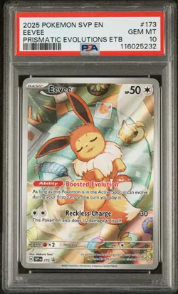 2025 POKEMON SVP EN-SV BLACK STAR PROMO #173 EEVEE PSA 10 - Image 1