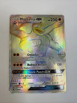 2017 Pokemon Sun & Moon Burning Shadows Machamp GX #154/147 LP - Image 1