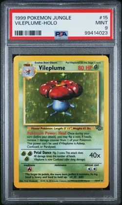 1999 POKEMON JUNGLE #15 VILEPLUME-HOLO PSA 9 - Image 1