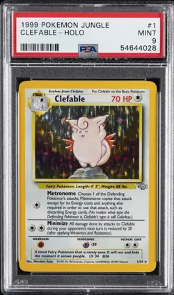 1999 POKEMON JUNGLE #1 CLEFABLE-HOLO PSA 9 - Image 1