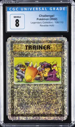 2002 POKEMON LEGENDARY COLLECTION REVERSE HOLO #106 CHALLENGE! CGC 8 - Image 1