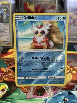 Pokemon TCG Delibird Sun & Moon: Guardians Rising 26/145 Reverse Holo Common - Image 1