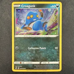 Pokemon TCG Croagunk Sword & Shield SWSH245 Black Star Promo Cosmos Holo Card 5 - Image 1