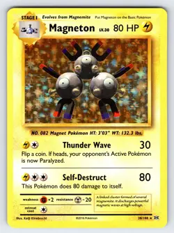 Magneton 38/108 2016 XY Evolutions Pokemon Card TCG Nintendo Holo Rare - Nm - Image 1