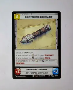 3 PACK-Star Wars Unlimited Constructed Lightsaber LEGENDARY #261 w/2 FREE cards - Image 1