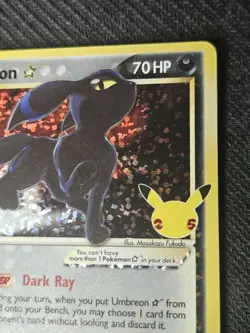 Umbreon Gold Star 17/17 Pokemon TCG Card Celebrations Classic Collection Holo - Image 3