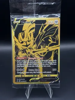Zacian V Gold SWSH076 Pokemon Card Sword & Shield Black Star Promo SEALED - Image 1