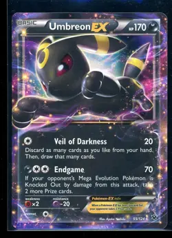 Pokemon TCG Umbreon EX XY Fates Collide Card 55/124 Near Mint Double Rare - Image 1