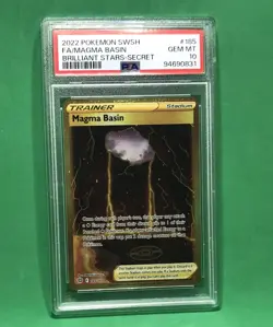 PSA 10 Gem Mint Magma Basin Secret #185/172 Pokemon Brilliant Stars Full Art - Image 1