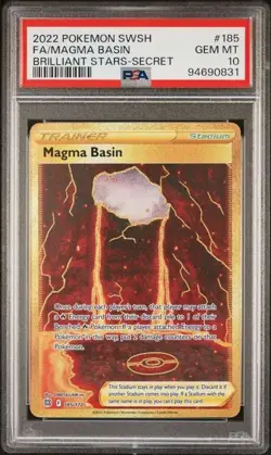 PSA 10 Gem Mint Magma Basin Secret #185/172 Pokemon Brilliant Stars Full Art - Image 2