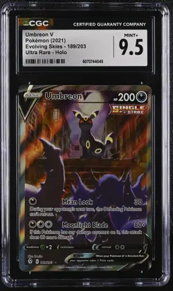 UMBREON V Evolving Skies Holo Full Art #189 CGC 9.5 Pokemon [Nostalgium] - Image 1