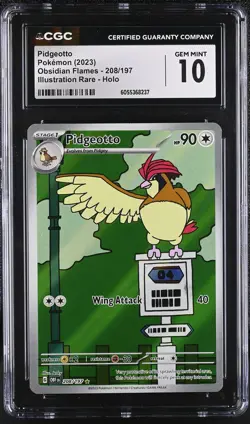 PIDGEOTTO Obsidian Flames Illustration Rare #208 CGC 10 Gem Mint Pokemon - Image 1