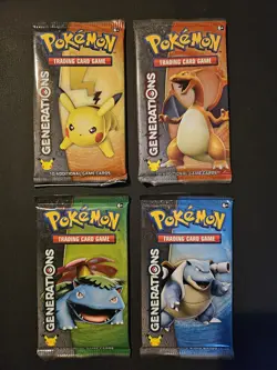 4 X Pokemon Generations Factory Sealed Booster Packs Pokemon TCG - Art Set - Image 1