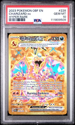 2023 POKEMON OBF EN-OBSIDIAN FLAMES HYPER RARE #228 CHARIZARD EX PSA 10 - Image 1
