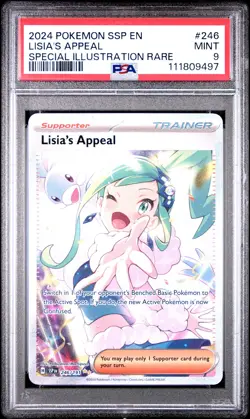 2024 POKEMON SSP EN-SURGING SPARKS #246 LISIA'S APPEAL PSA 9 - Image 1