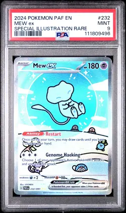 2024 POKEMON PAF EN-PALDEAN FATES SPECIAL ILLUSTRATION RARE #232 MEW EX PSA 9 - Image 1