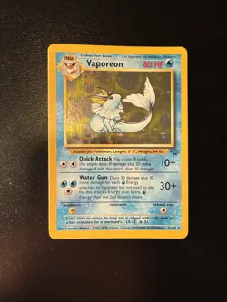 FREE SHIPPING Pokemon TCG Vaporeon Jungle 12/64 Holo Unlimited HP - Image 1