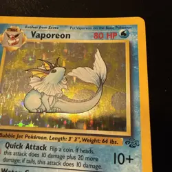 FREE SHIPPING Pokemon TCG Vaporeon Jungle 12/64 Holo Unlimited HP - Image 3