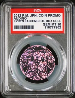 2012 POKEMON JPN COIN PROMO EVERYONE'S EXCITING BATTLE BOX COLL AUDINO PSA 10 - Image 1
