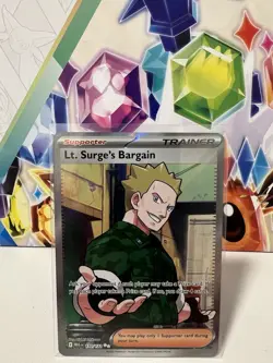 Lt. Surge's Bargain 170/132 Ultra Rare Full Art - Pokemon TCG Mega Evolution NM - Image 1